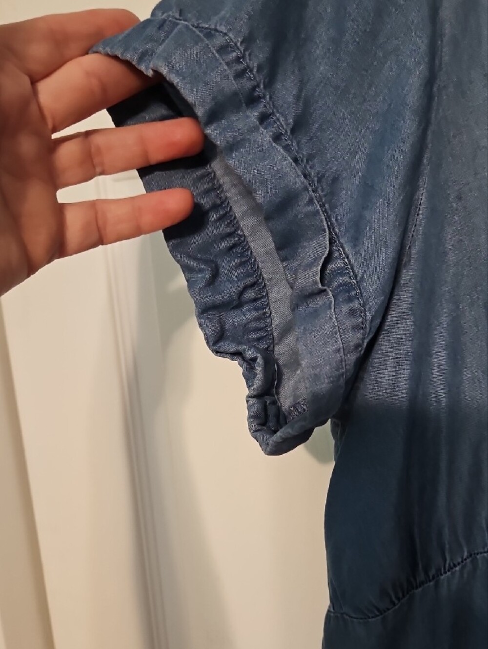 Terra & Sky Denim Button-Front Maxi Dress - Blue - Picture 4 of 7